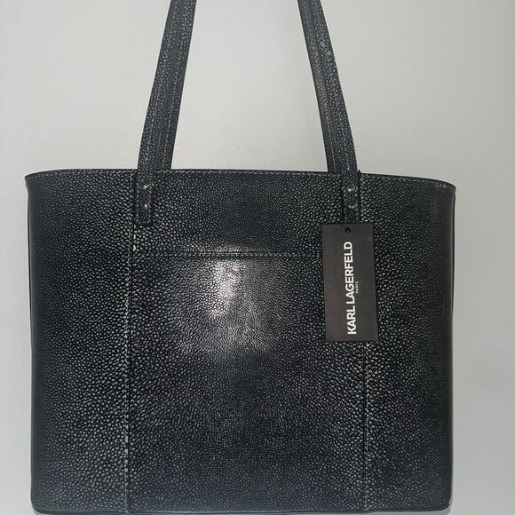 Karl Lagerfeld Maybelle Grey Faux Snakeskin Tote NWT $228 Retail - Picture 13 of 13